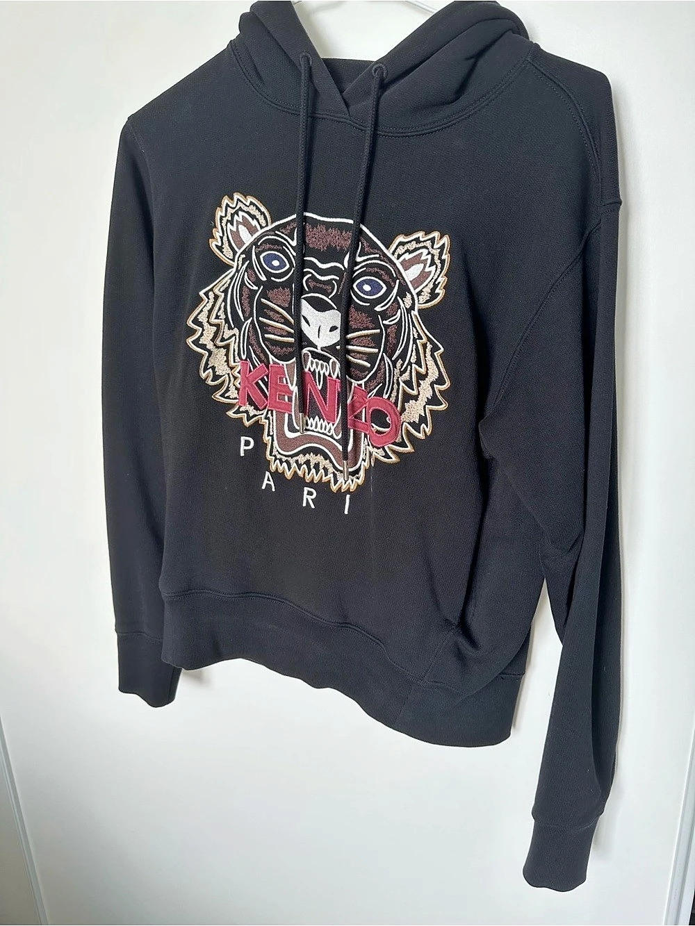 KENZO Tiger Embroidered Hoodie in Black